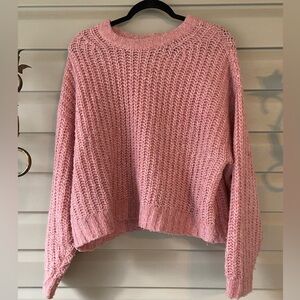 American Eagle Outfitters Pink Crew Neck Sweater